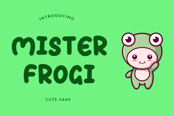 Mister Frogi: A Joyful Display Font for Kid-Themed Creations