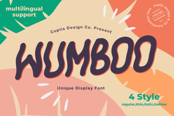 Wumboo Font: A Bouncy Display Typeface for Memorable Designs